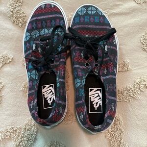 Brand new lace-up, low top Vans, Women’s size 8, multi-color design